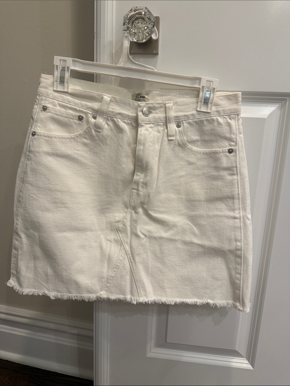 J. Crew White Denim Mini Skirt